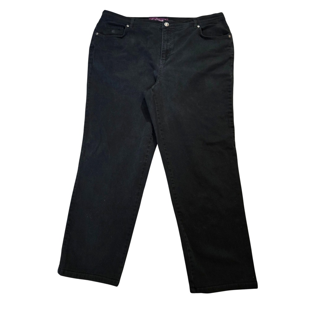 Gloria Vanderbilt Amanda Chic Black High Rise Tapered Jeans Womens 18 Plus Size